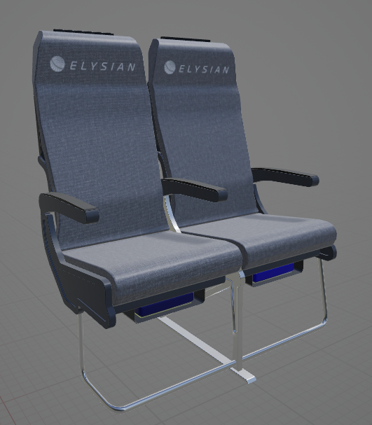 A pair of Elysian Aircraft cabin seats prepared for the VR experience